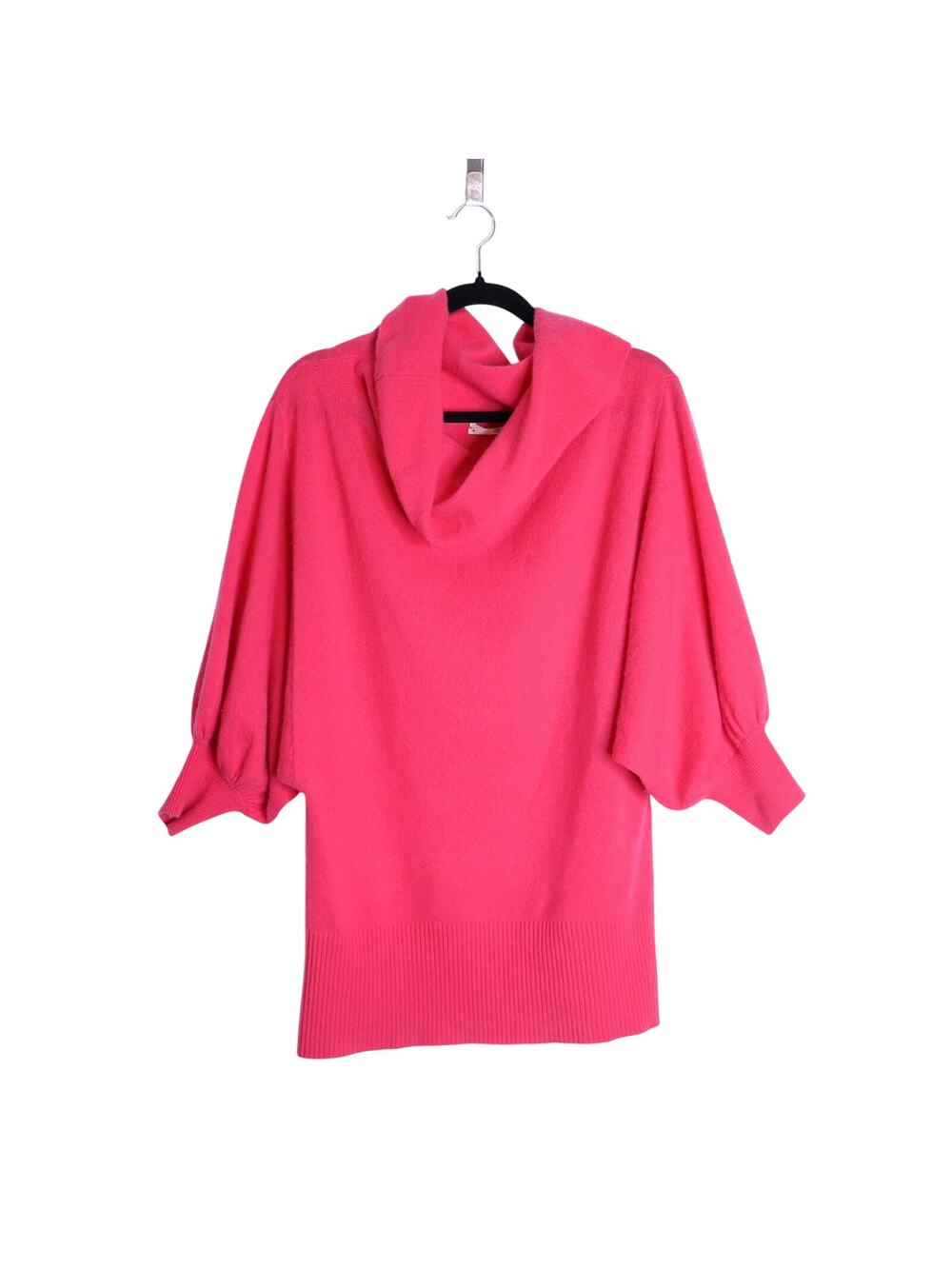 BY ANTHROPOLOGIE Natalie Sweater Cowl Neck 100% Cashmere Rose Pink Women's M